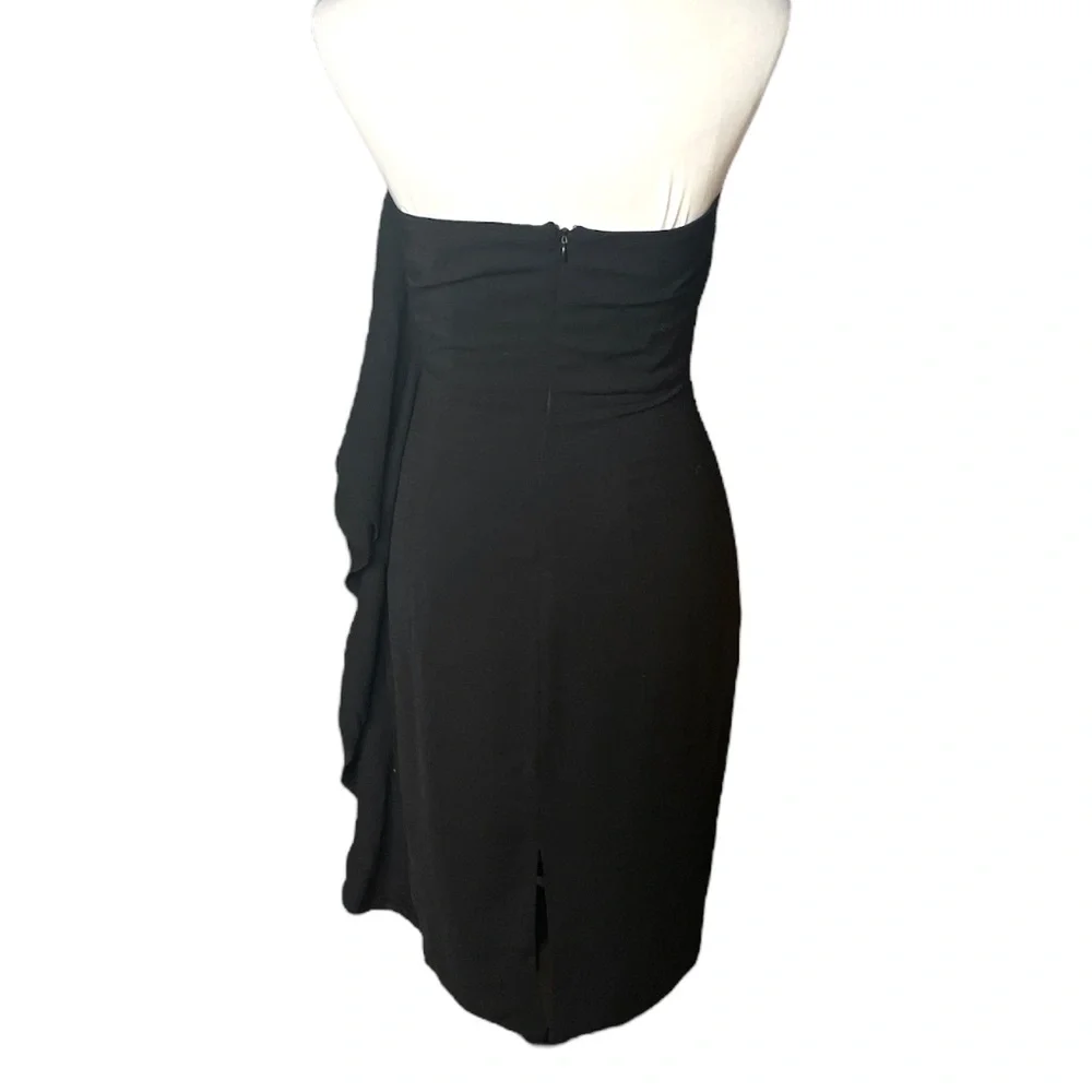 Do + Be Strapless Ruffled Little Black Dress Black Size Small - Picture 2 of 8